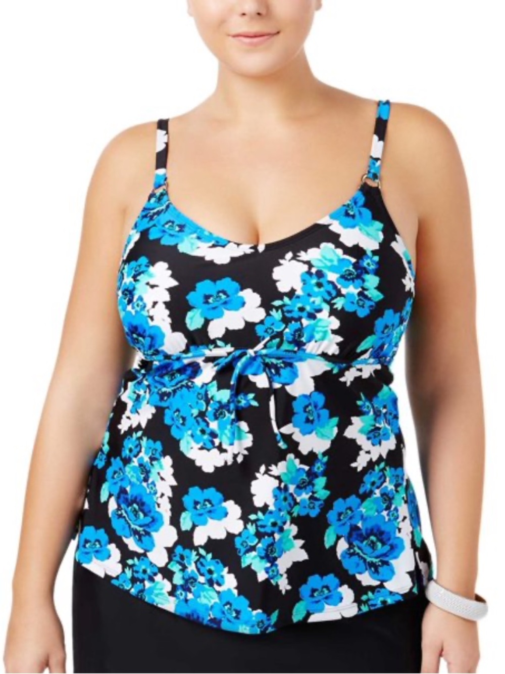 NWT Island Escape Woman Floral Drift Tankini Swim Top